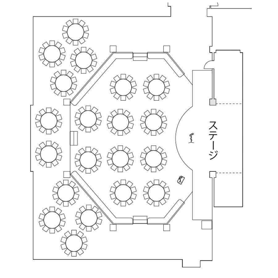鶴 着席・立食