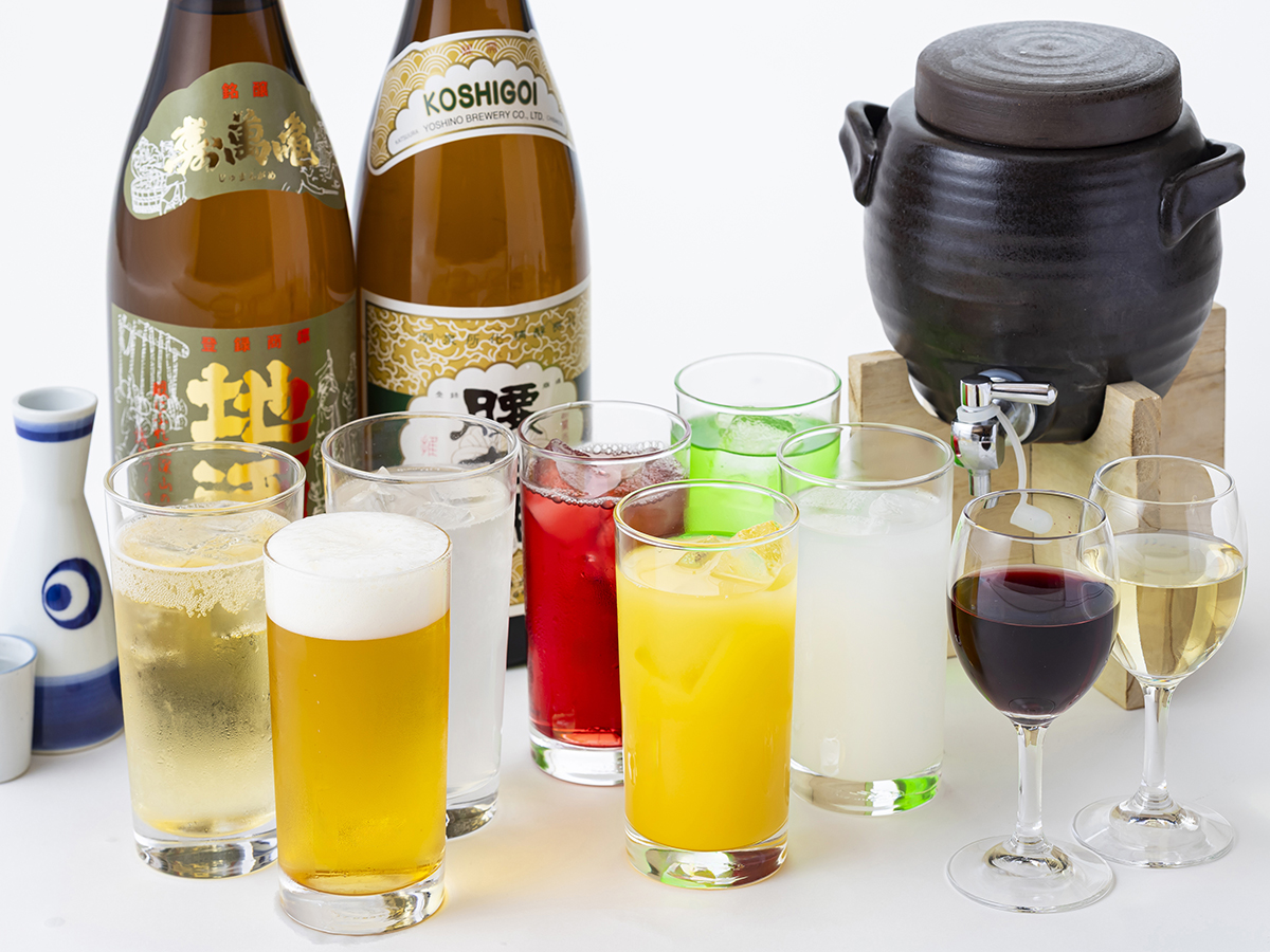 夕食バイキングの飲み放題ドリンクイメージ
