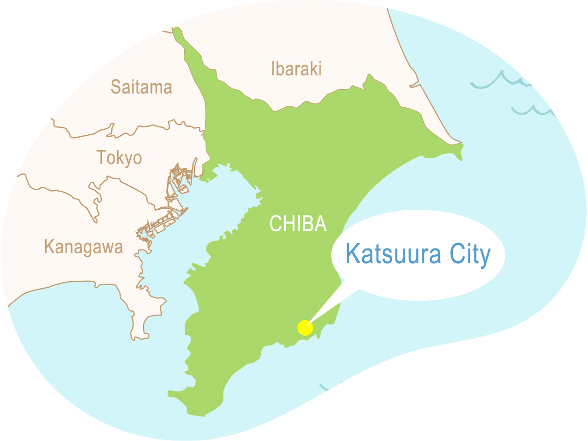 千葉県内の勝浦市の場所
