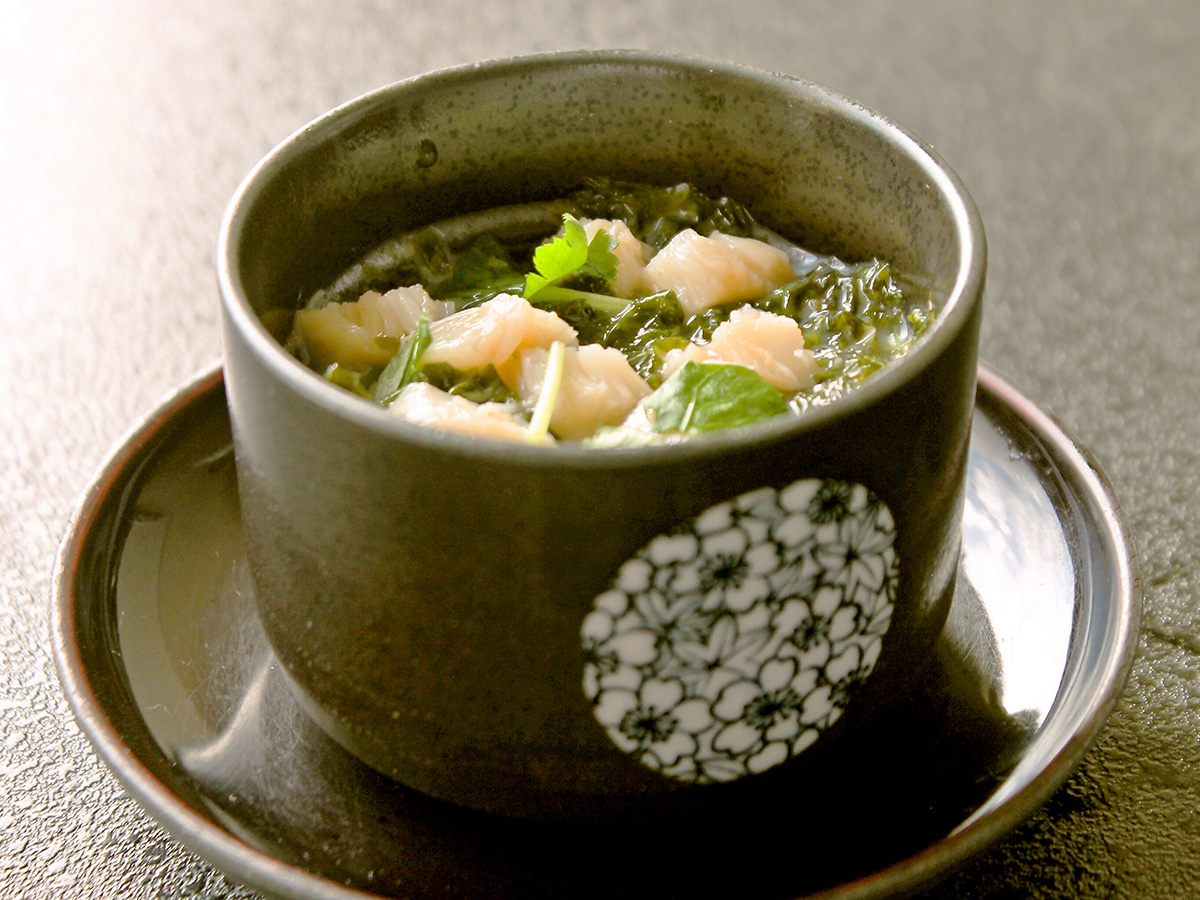 小柱と地のりの茶碗蒸し