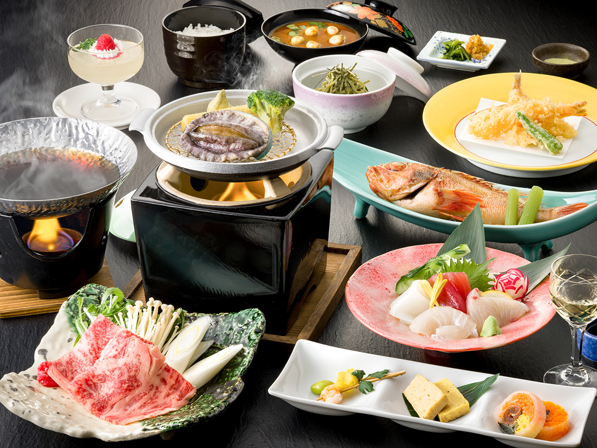 あいち牛の陶板焼き＆活き鮑のステーキ特別会席イメージ